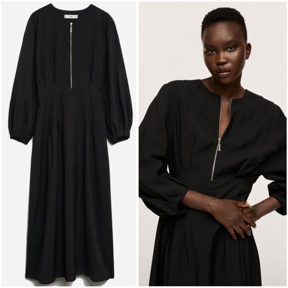 Mango Flowy Modal Dress New - Picture 1 of 6